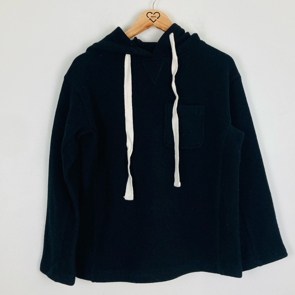Alex Mill 100% Marino wool black hoodie pullover jacket sweater. Size XS.
